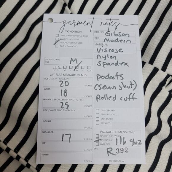 Gibson Striped Jacket Nautical Preppy Black and White 3/4 Sleeve Medium 955 - Picture 14 of 16